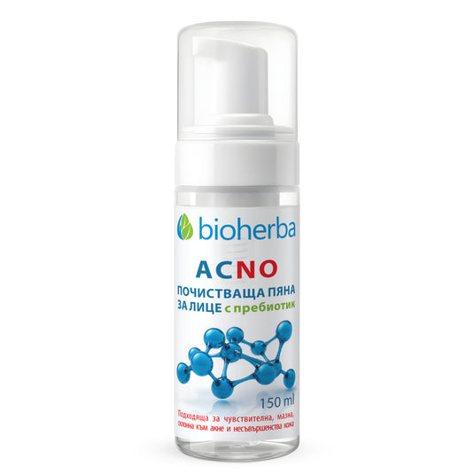 Bioherba ACNO – Почистваща пяна за лице с пребиотик против акне – 150 мл