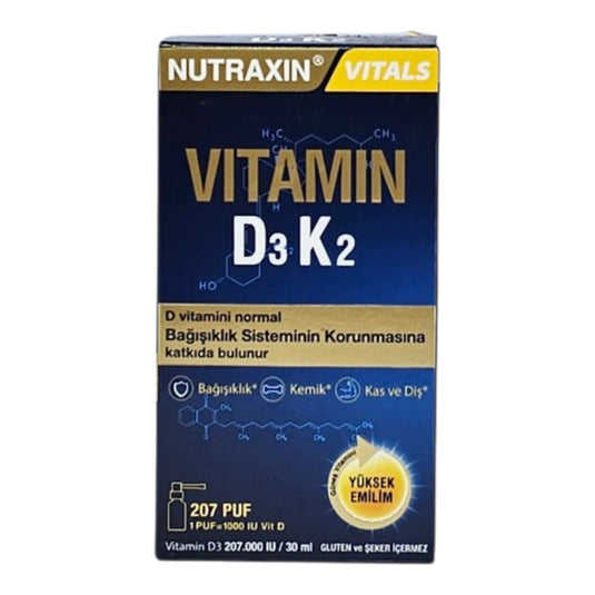 Nutraxin Витамин D3 + K2 Спрей – 207 впръсквания 30 мл