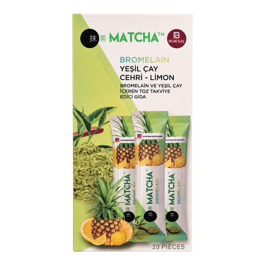 MATCHA PREMIUM JAPANESE С БРОМЕЛАИН И ЛИМОН – 20 САШЕТА