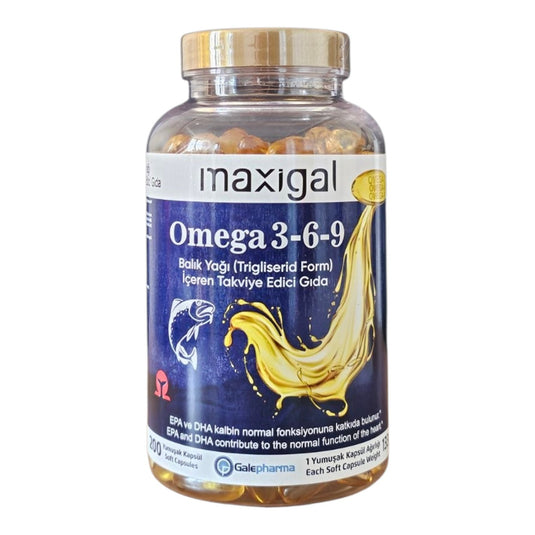 Maxigal Omega 3-6-9 – комплекс за сърцето и ежедневен тонус, 200 капсули