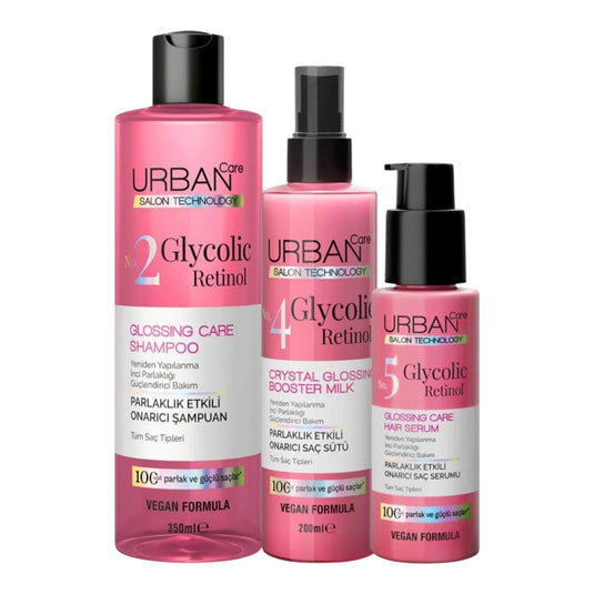 Urban Care Glycolic Retinol – комплект за възстановяване и блясък на косата, 3 продукта