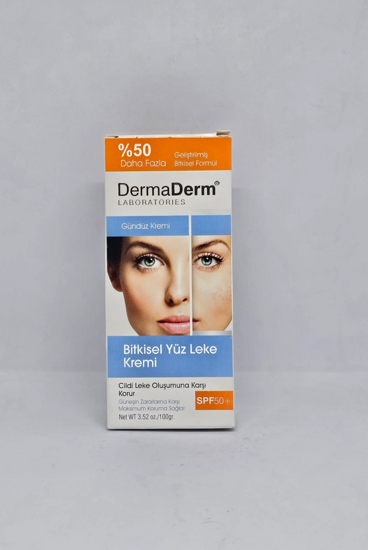 DermaDerm SPF50+ – Изсветляващ дневен крем против петна 100 г