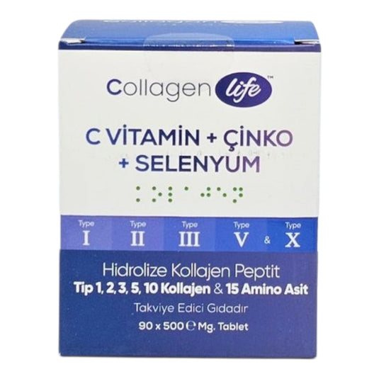 Collagen Life с Витамин C  + Цинк + Селен – 90 таблетки