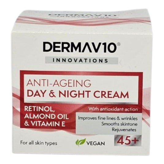 Derma V10 Подмладяващ крем за лице Ден и Нощ 45+ с ретинол 50 мл