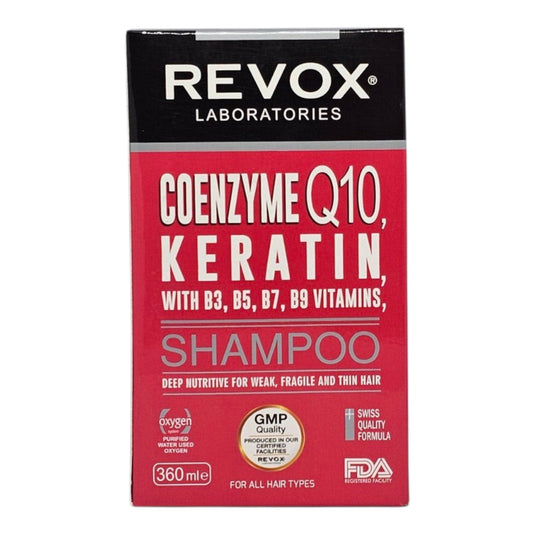Revox – шампоан с коензим Q10, кератин и витамини B3, B5, B7, B9 360 мл