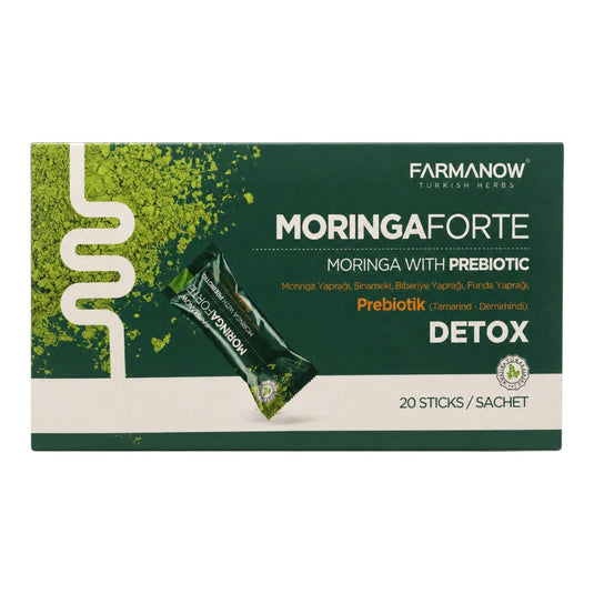 Moringa Forte Detox с пребиотик – за храносмилане, подуване и контрол на теглото, 20 сашета