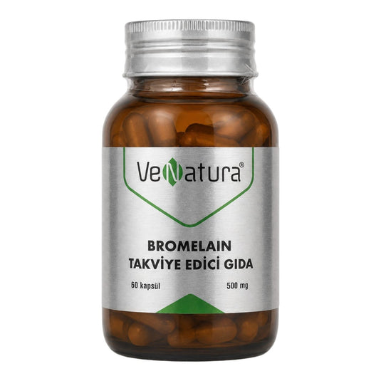VeNatura Bromelain 500 mg – при подуване и задържане на течности, подходящ за режим за отслабване, 60 капсули