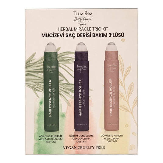 True Bee Herbal Miracle Trio – комплект от 3 рол-он серума за укрепване на корените, мазен скалп и косопад