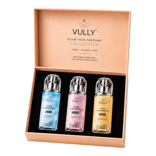 Vully Glow Hair Perfume Collection – подаръчен комплект от 3 парфюма за коса, 3 × 100 мл