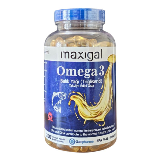 Maxigal Omega 3 – рибено масло с EPA и DHA за сърцето, 200 капсули