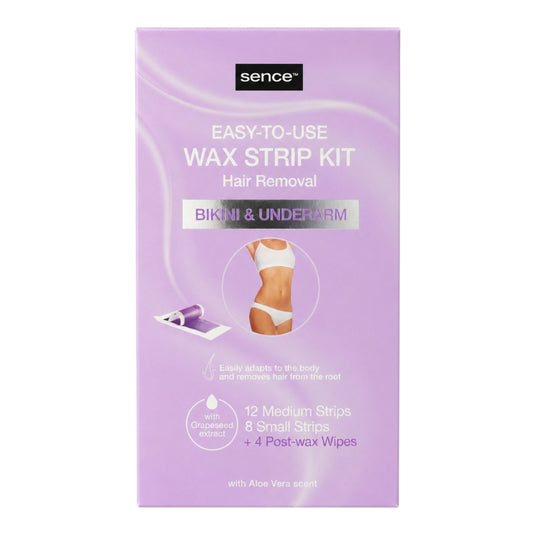Sence Easy-to-Use Wax Strip Kit – Депилиращи ленти за бикини зона и подмишници – 20 броя + 4 кърпички